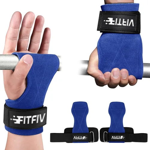 Vista 13 de Correa de muñeca de levantamiento de pesas, correas de cuero dobles para entrenamiento de fuerza en el gimnasio, muñequeras acolchadas de neopreno