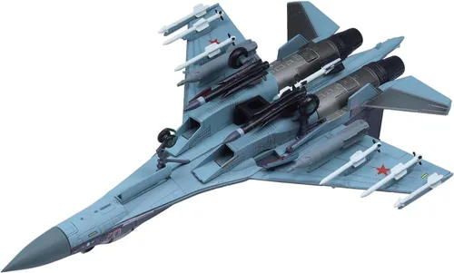 Vista 5 de SU-35 Avión de ataque Metal Fighter Modelo militar 1/100 Modelo de avión fundido a troquel
