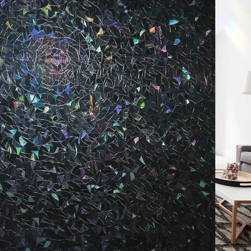 Vista 15 de LUTE - Película de privacidad para ventana, película de arco iris, adhesivo estático de vidrio manchado 3D decorativo, adhesivos de vidrio