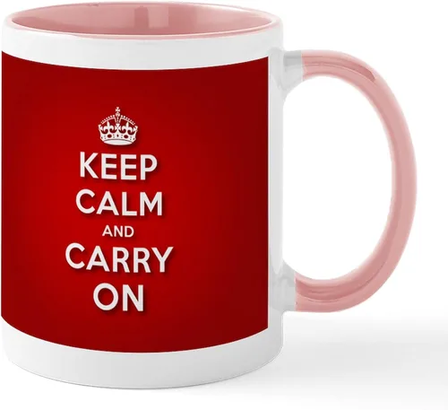 Vista 5 de CafePress Taza de café de cerámica con texto en inglés «Keep Calm And Carry On» (11 oz)