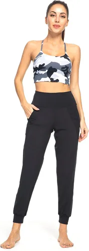 Vista 5 de Kcutteyg - Pantalones deportivos de cintura alta con bolsillos para mujer, pantalones deportivos suaves para descanso, correr y entrenamiento