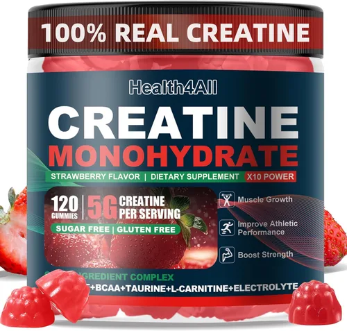 Vista 9 de Health4All Gomitas de monohidrato de creatina, 0.18 oz para hombres y mujeres, gomita de creatina para fortaleza, energía y apoyo al crecimiento