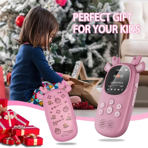 Vista 7 de Reproductores MP3 de 32 GB para niños, lindo reproductor de música portátil Bluetooth para niños con renos, reproductor MP3 para niños con Bluetooth