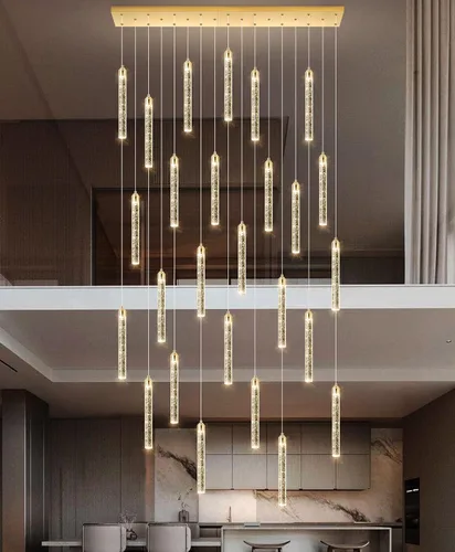 Vista 31 de Candelabros de cristal modernos de 1 luz LED regulable Iluminación colgante para isla de cocina, comedor, pasillo