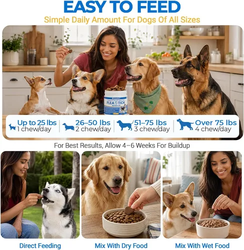Vista 7 de Flea and Tick Soft Chews for Dogs, 120 Count