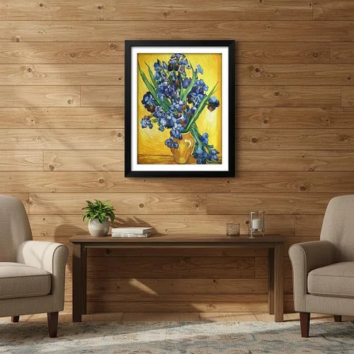 Vista 4 de NIHO-JIUMA Kit de pintura de diamantes Van Gogh, lirios de Van Gogh, regalo de arte de diamante 5D para adultos/adolescentes, decoración del hogar