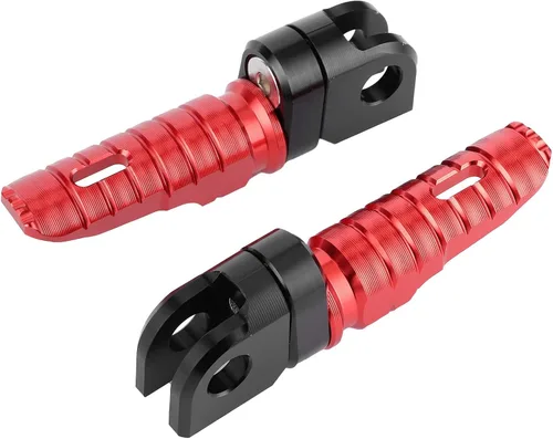 Vista 6 de Acouto Par de estriberas delanteras Pedales de aleación de aluminio aptos para Ninja Z125 PRO Z250/SL Z400 Z900 (rojo) para clavijas delanteras