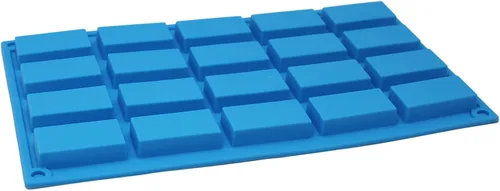 Vista 7 de X-Haibei Mini molde rectangular del silicón del jabón de la muestra del molde del caramelo del chocolate del jabón de la muestra 20-cavidad 0.5OZ