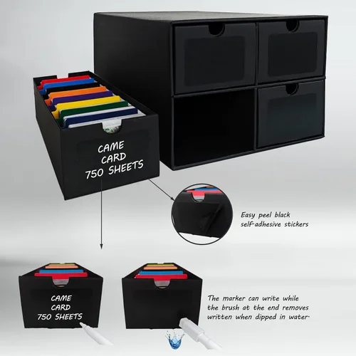Vista 6 de 4 juegos de cajas de almacenamiento de tarjetas coleccionables, incluye 16-750 cajas CT y 64 divisores, más de 12000 tarjetas coleccionables