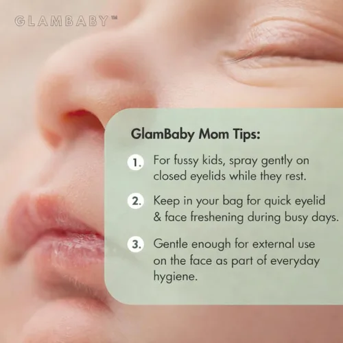 Vista 4 de GlamBaby Eye Boogies™ - Spray limpiador de párpados infantiles Higiene suave para la tapa y las pestañas Fórmula sin trapos, no tóxica y sin