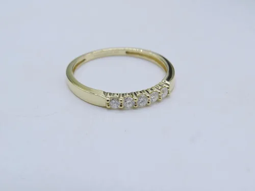 Vista 164 de Dazzlingrock Collection Anillo de boda redondo de 5 piedras preciosas o diamantes para mujer en oro macizo de 10 K/14 K/18 K