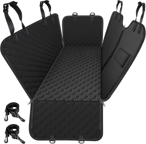 Vista 18 de Mancro Funda de asiento de automóvil para perro para asiento trasero, 2026 mejorada 600D, resistente, impermeable y resistente a los arañazos