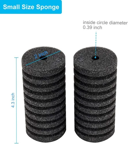 Vista 2 de hygger Paquete de 4 esponjas de repuesto para filtro de esponja doble para acuario (S)
