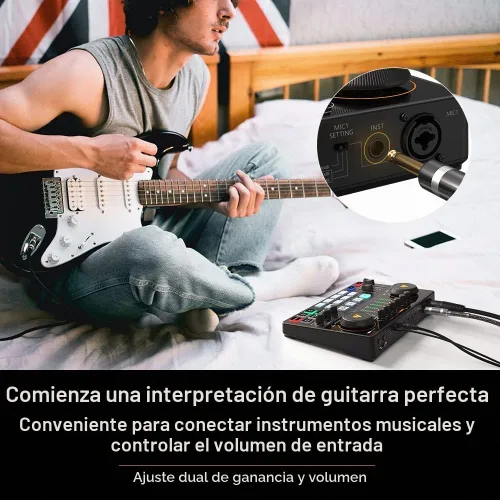 Vista 4 de MAONO Kit de Equipo de Podcast Interfaz de Audio de 10 Canales y Micrófono Dinámico XLR MaonoCaster con Preamplificador Profesional, 48V, Bluetooth