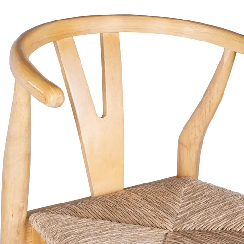 Vista 9 de Boraam Sillas de comedor Wishbone - Juego de 2 - Acabado natural