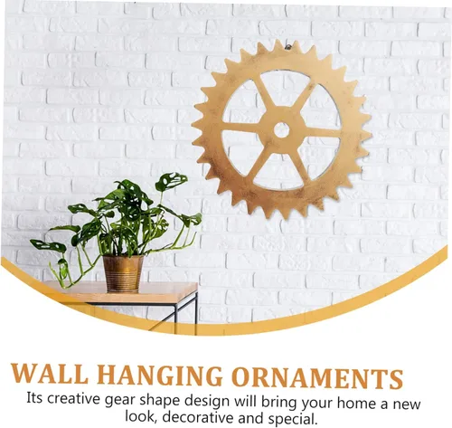 Vista 8 de LIFKICH 2Pcs Gear Wall Sculptures with Retro Gold Finish Creative Gear Shape Ornaments for Home Office to Install and Clean