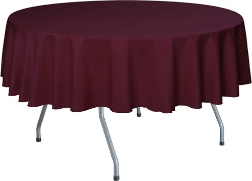 Vista 15 de Ultimate Textile Mantel redondo de lino de poliéster de 72 pulgadas, color rojo ladrillo