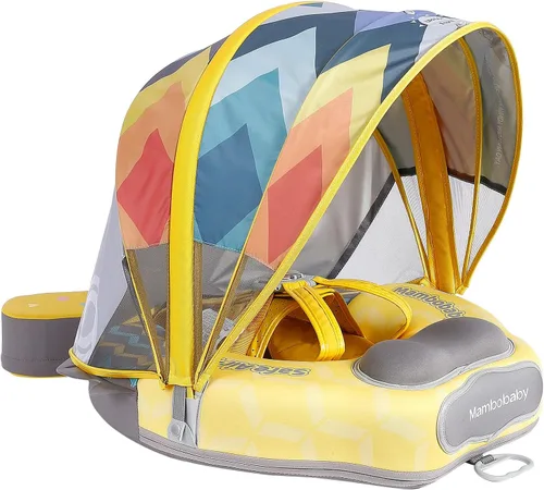Vista 2 de HECCEI Mambobaby Float con toldo, añade cola más nuevo flotador de edición limitada para bebé