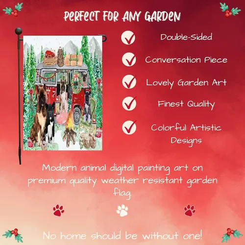 Vista 5 de Doggie of the Day American Akita Dogs Garden Flags - Christmas Time Camping - Double Sided - Yard Porch Lawn Spring Decorative Gift - Home Decor 12
