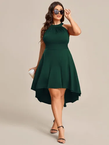 Vista 4 de Ever-Pretty Vestido de cóctel casual con cuello halter de talla grande para mujer 01782-PZ