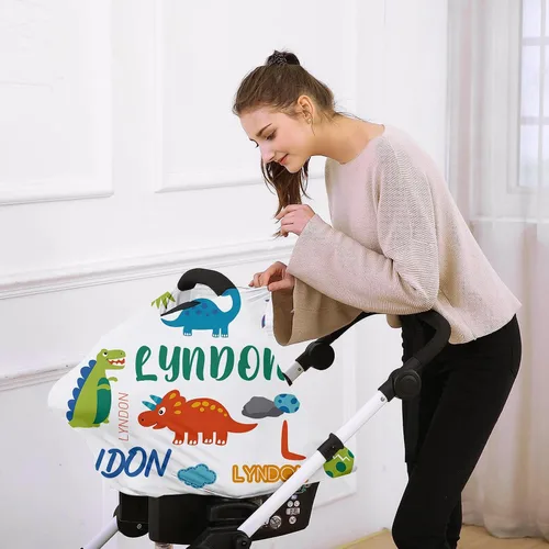 Vista 6 de Funda de asiento de automóvil personalizada para bebés, cubierta multiusos para asiento de automóvil con nombre, fundas de asiento de automóvil