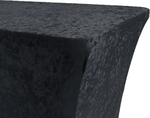 Vista 3 de YOUR CHAIR COVERS - Mantel rectangular de terciopelo ajustable de elastano de 6 pies, para patio, mantel elástico, color negro