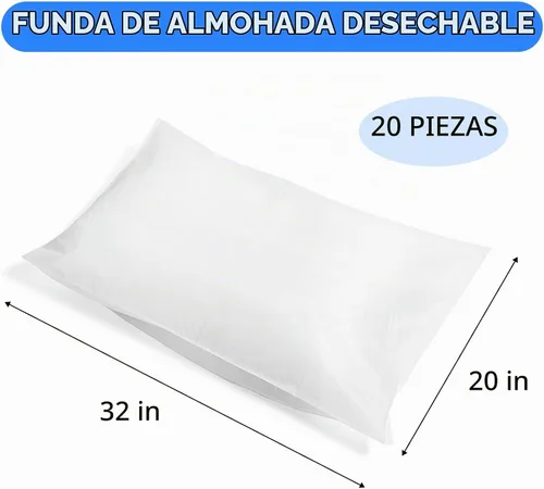 Vista 2 de Oudain - 20 fundas de almohada desechables de 32 x 20 pulgadas