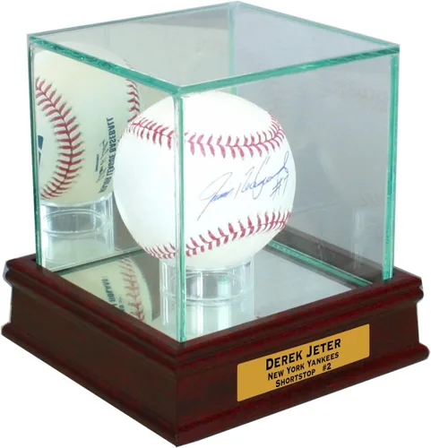 Vista 8 de Vitrina de béisbol individual con moldeo deportivo (negro)