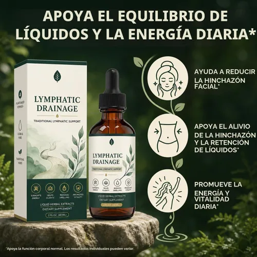 Vista 2 de Gotas de drenaje linfático, sistema linfático y apoyo inmunológico, alivio de la hinchazón y retención de líquidos, tintura de hierbas