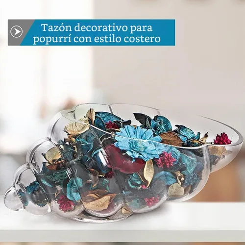 Vista 5 de MDLUU Jarrón de carcasa de vidrio, soporte de popurrí de conchas marinas de 10 pulgadas, cuenco decorativo para exhibición de colección de conchas