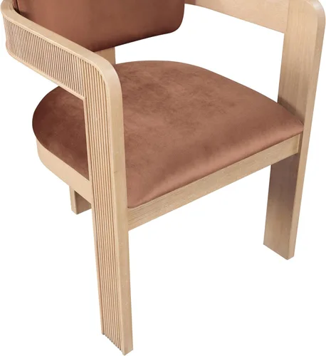 Vista 9 de Meridian Furniture Sacha - Juego de 2 sillas de comedor de terciopelo y Terciopelo coñac