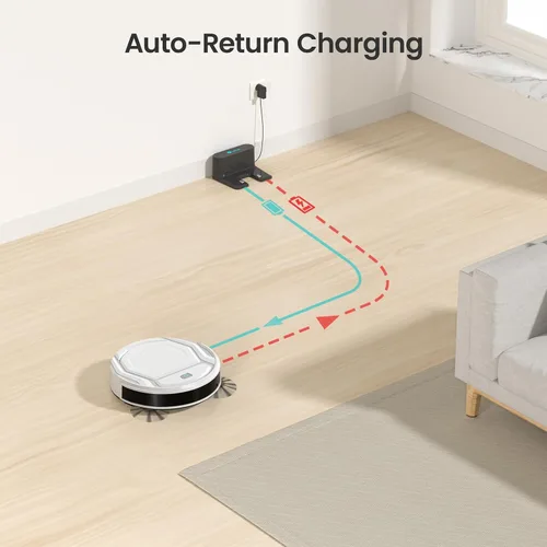 Vista 3 de Lefant Robot aspirador M210P, limpieza programada, carga automática automática, oferta para pelo de mascotas, blanco
