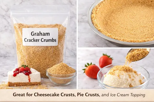 Vista 2 de Oasis Supply, Graham Cracker Crumbs (Bulk) - Migas de galletas Graham trituradas dulces para cortezas de pastel, tartas de queso, postres