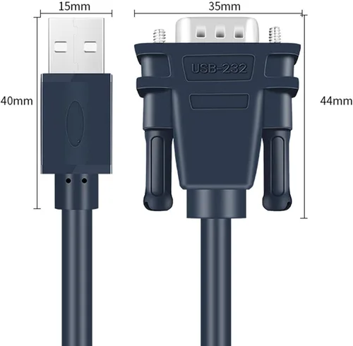 Vista 4 de USB to RS232 Adapter, 6.56 ft, Tinned Copper, PVC, USB 2.0 to DB9 Serial Port Converter Cable for PC, Printer, and Serial Devices