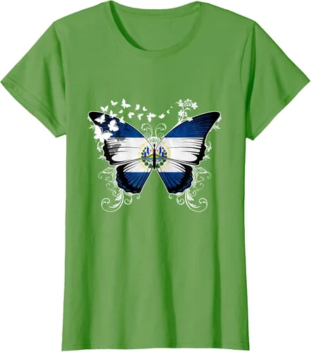 Vista 4 de Camiseta con diseño de bandera de El Salvador