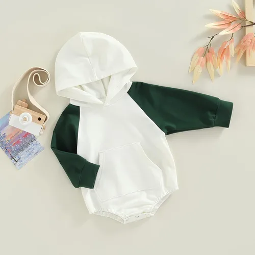 Vista 3 de Mameluco con capucha para bebé recién nacido, con orejas de conejo, mameluco con orejas de conejo, enterizo de ropa de Pascua
