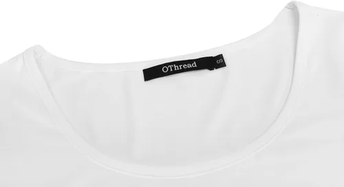 Vista 5 de OThread & Co. Camiseta de manga larga con cuello redondo para mujer, capa básica, de elastano