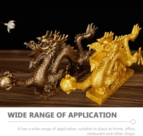 Vista 2 de Zerodeko Estatua de dragón Fengshui, año de 2024, figura de dragón del zodiaco chino, estatua de dragón auspicioso chino, decoración de año nuevo