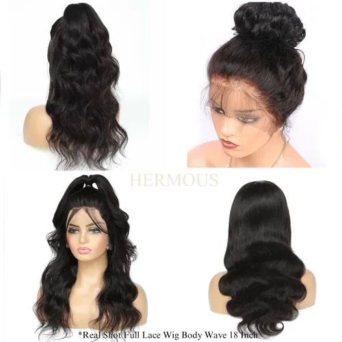 Vista 8 de Pelucas de cabello humano con encaje completo, ondulado, HD, transparente, hecho a mano, peluca de encaje entero, prearrancada, invisible, 12A