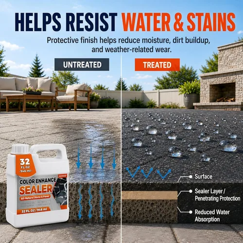 Vista 4 de Wet Look Stone Sealer, 1 Gallon, Concrete Sealer & Stone Color Enhancer