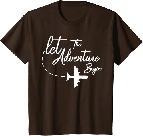 Vista 36 de Let The Adventure Begin - Camiseta inspiradora en modo de viaje en avión, Negro, S