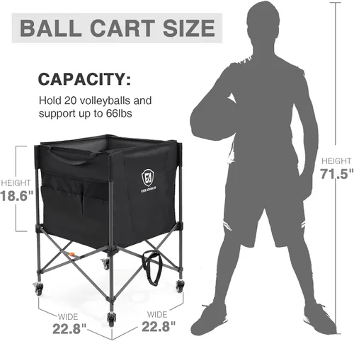 Vista 3 de EVER ADVANCED Carrito de almacenamiento de bolas rodantes, ruedas con cerradura, 33 x 22.8 pulgadas/45 x 25 pulgadas, plegable, para garaje,