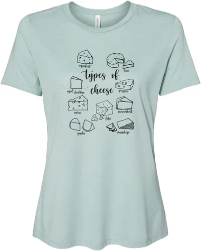 Vista 15 de Cute Women's Screen Printed Crew Neck Tee, Shirts With Sayings, Dusty Blue or Olive