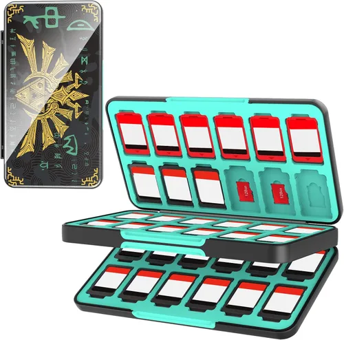 Vista 10 de Funda para tarjetas de juego Switch para Nintendo Switch/Switch OLED/Switch Lite, soporte para tarjetas de juegos con forro de color degradado