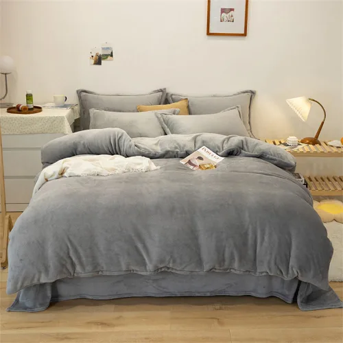 Vista 37 de Houseri Juego de Edredón de Terciopelo Azul Twin Azul Claro Esponjoso Juegos de Ropa de Cama Twin Azul Polvoriento Ropa de Cama de Franela Niños