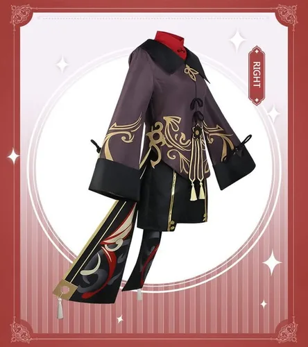 Vista 6 de Genshin Impact Hu Tao - Disfraz de anime para mujer, conjunto completo de fiesta de Halloween (color Hu Tao, talla XS)