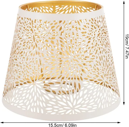 Vista 5 de Pantalla de lámpara de metal, sombra de árbol de hierro, sombra de lámpara E27, clip en la mesa, pantalla hueca, accesorios de luz para lámpara