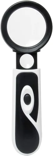 Vista 2 de MA-023 3.5X Times Lupa de mano con cinturón telescópico Luces LED 20 veces faro electrónico