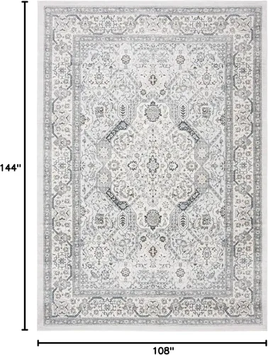 Vista 24 de SAFAVIEH - Colección Isabella, alfombra decorativa - 2'2" x 5', azul y crema, diseño oriental, no desprende pelusa y fácil cuidado, ideal para áreas