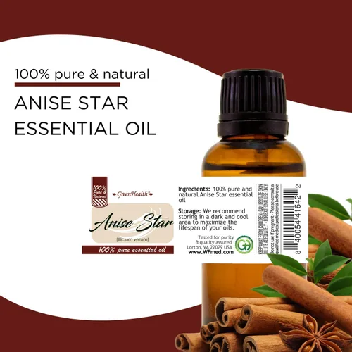 Vista 4 de GreenHealth Aceite esencial de estrella de anís – 1 fl oz (1.0 fl oz) 100% puro y sin cortar Fuerte aroma de regaliz para difusores
